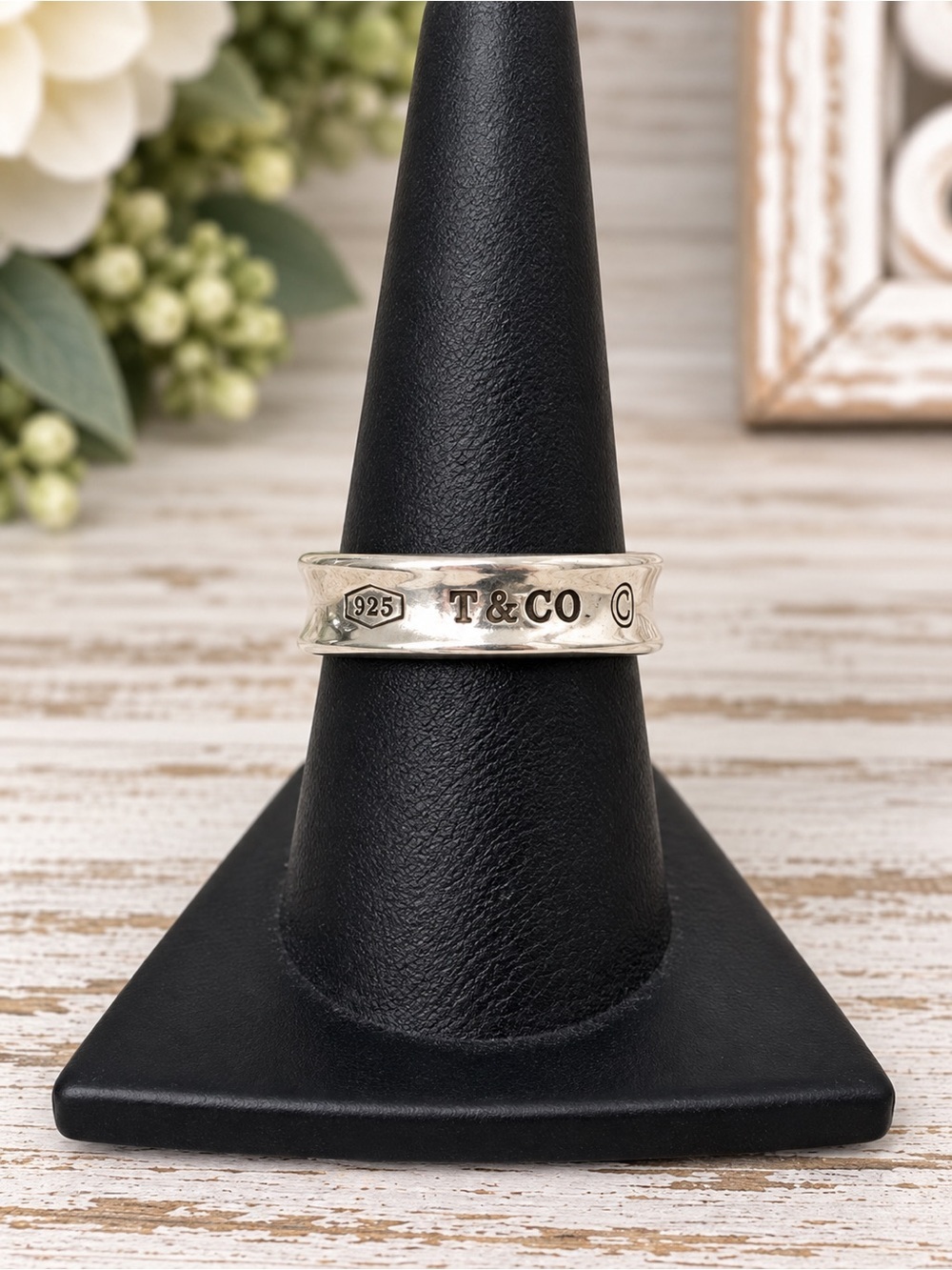 Vintage Tiffany & Co. 1837 Sterling Silver 925 Wide Band Ring Size 10 1997